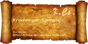 Kronberger Csongor névjegykártya
